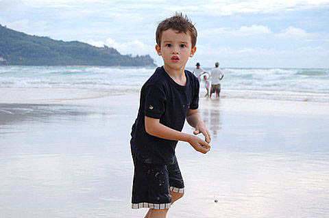Lachlan at the beach, Thailand