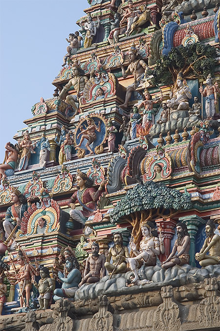 carving on the temple roof