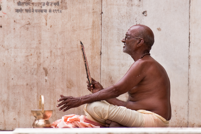 Praying in front of  Brahma Temple