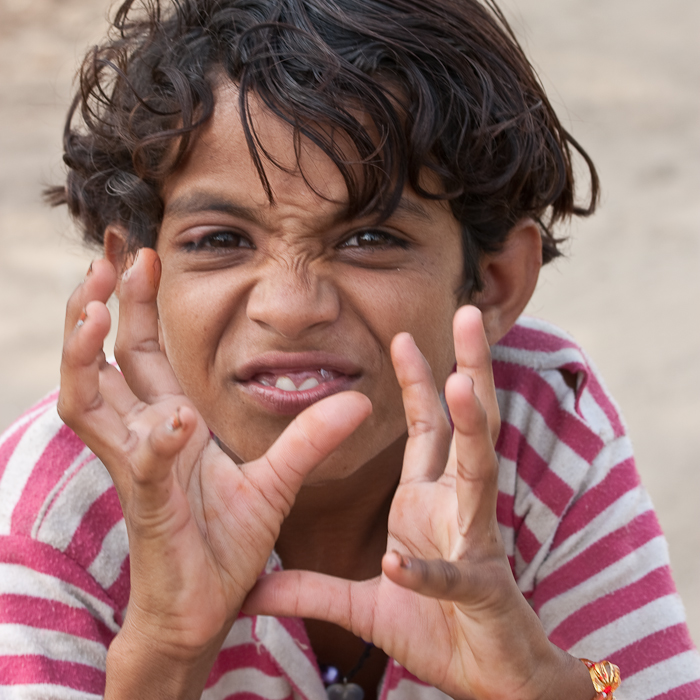 Indian girl accompanying us on a walk around Pushkar