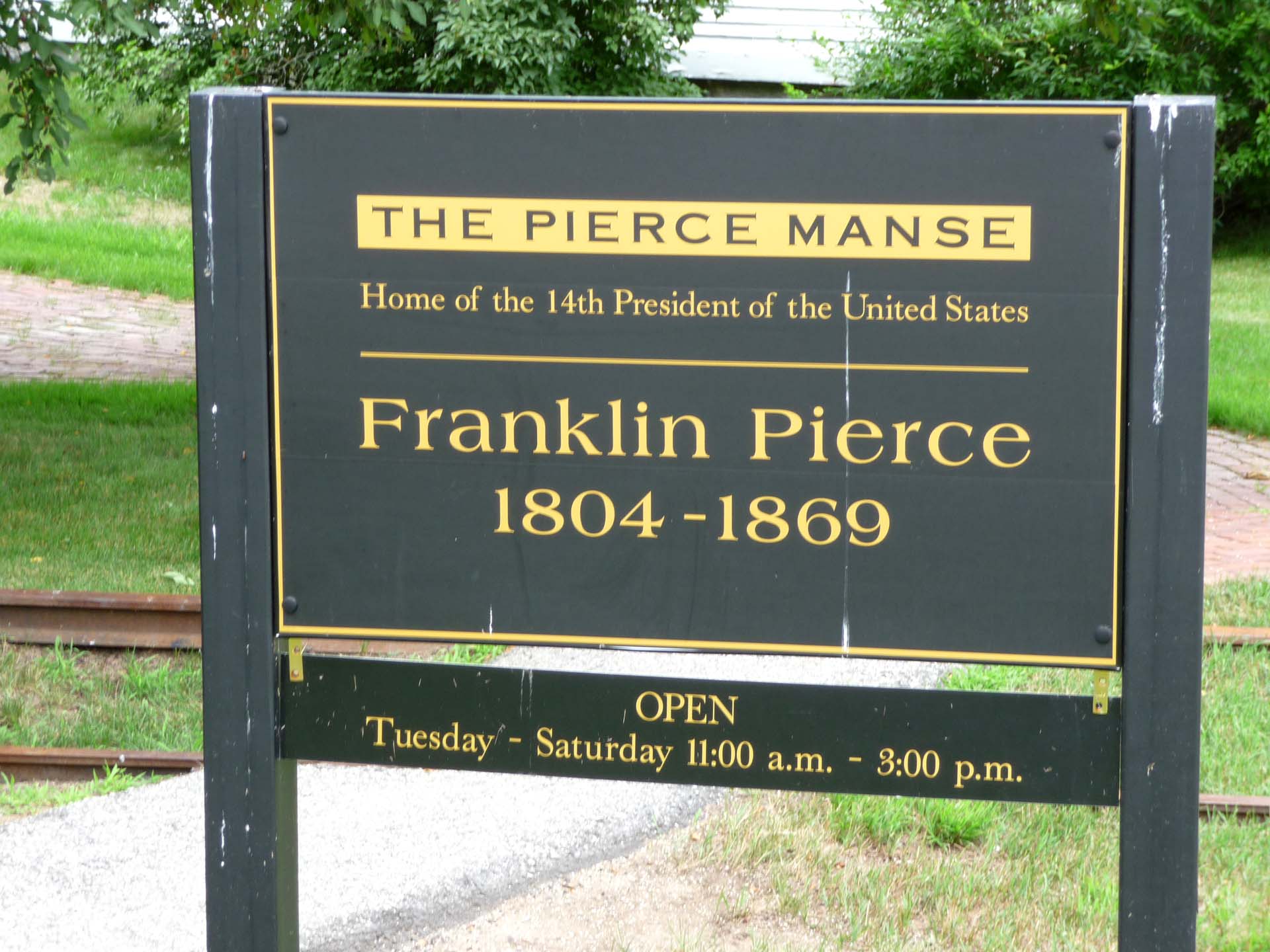 Franklin Pierce lived in a substantial two-story frame and clapboard house, now called the Franklin Pierce Manse.