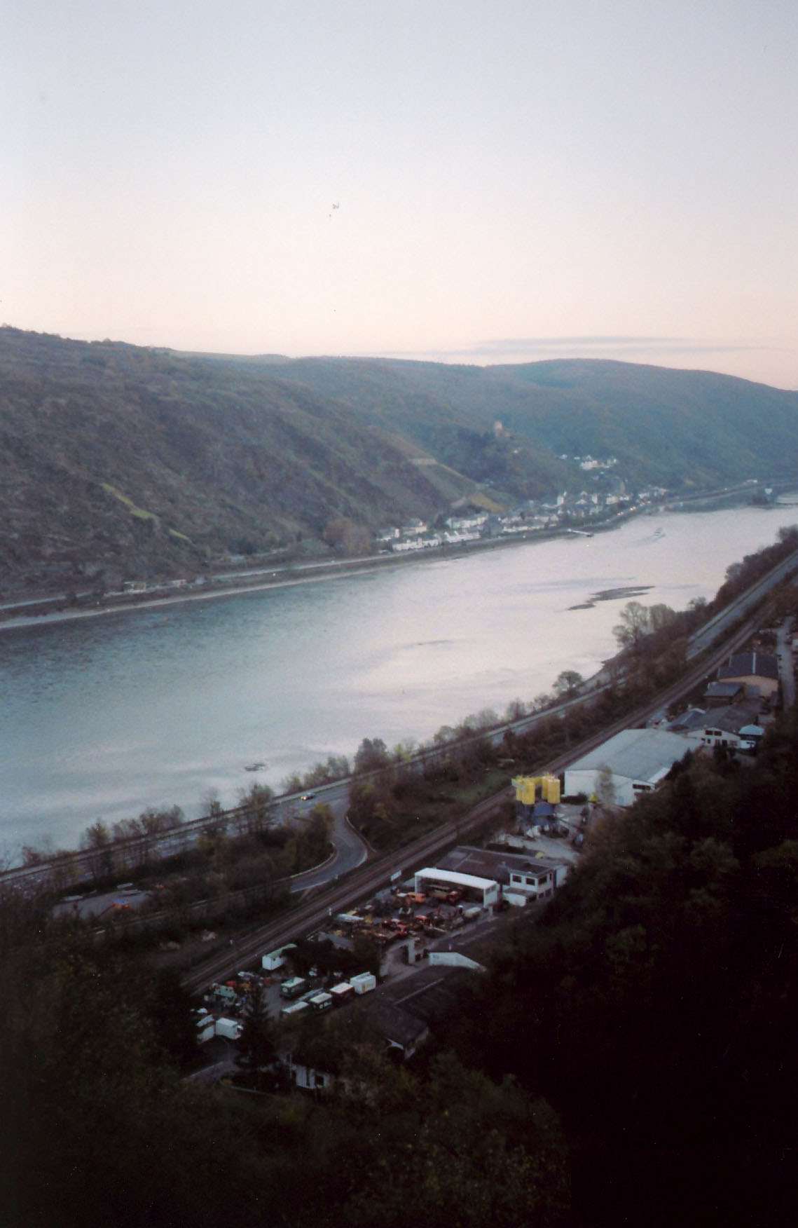 We drove up one of the hills along the Rhine and got this photo looking down from above.