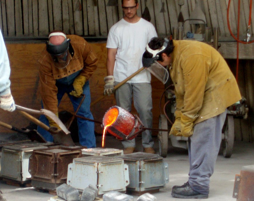 Casting a bell at the Arcosanti factory
