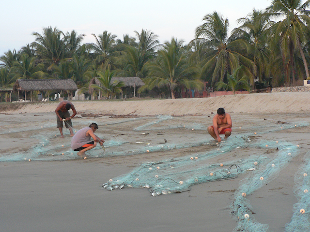 The nets are handmade in the village