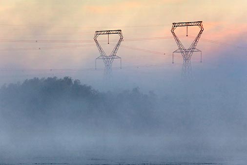Transmission Lines At Sunrise 22432