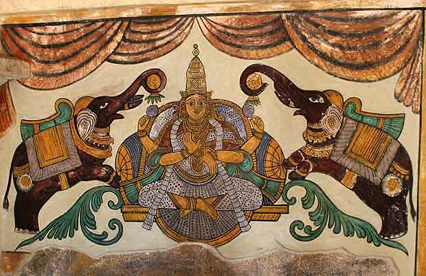 Fresco at Brihadisvara temple in Tanjore, Tamil Nadu.