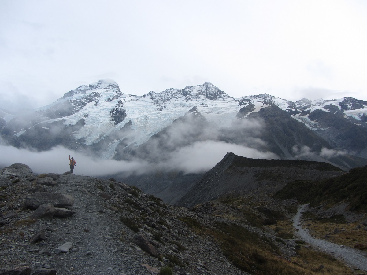 Sook in de wolken - Mt Cook NP