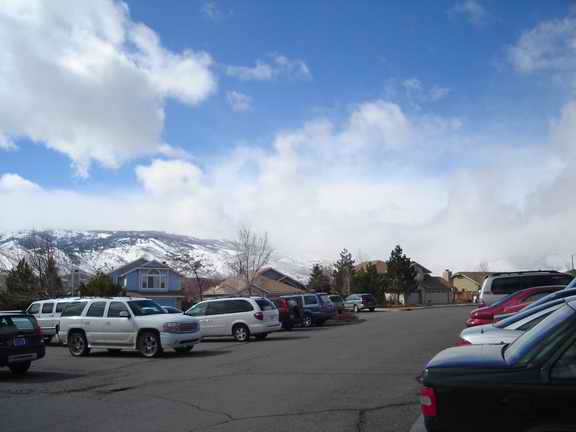 pickin up the drums from the intermediate school... lots of snow up there in the mountain