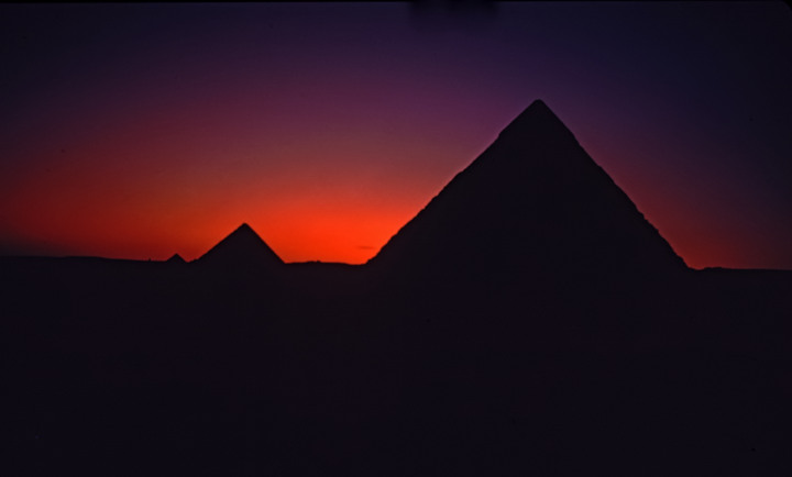 Pyramids at Sunset, Cairo, Egypt