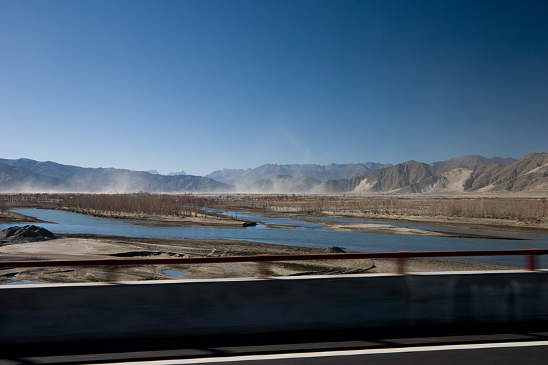 The Brahmaputra river valley in which the airport is situated, 100km south of Lhasa.