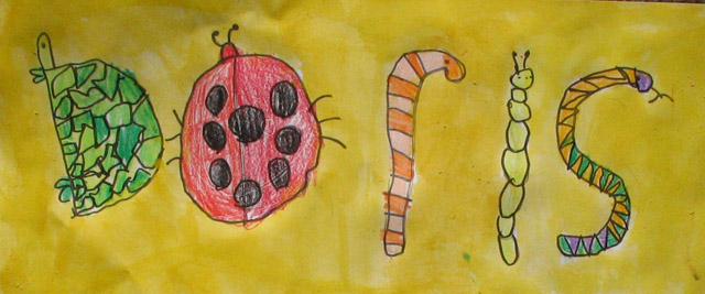 name design: Insects Doris, Doris, age:6
