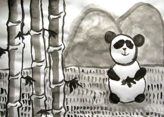 bamboo and panda, Melisa, age:9