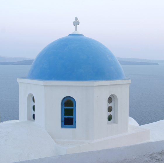 santorini church top