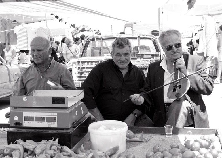 rythmnos old men drinking at market
