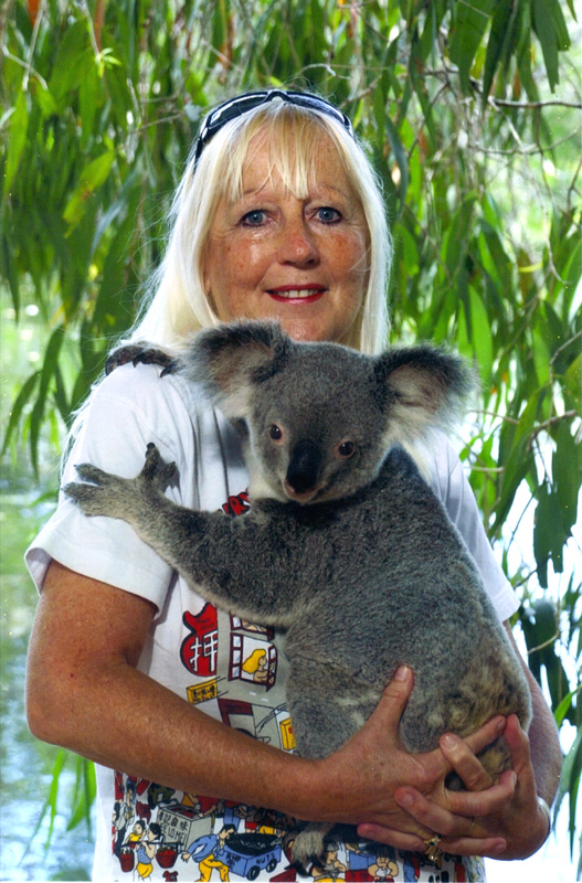 Rene holding Madie at the Billabong Wildlife Sanctuary Townsville July 2008