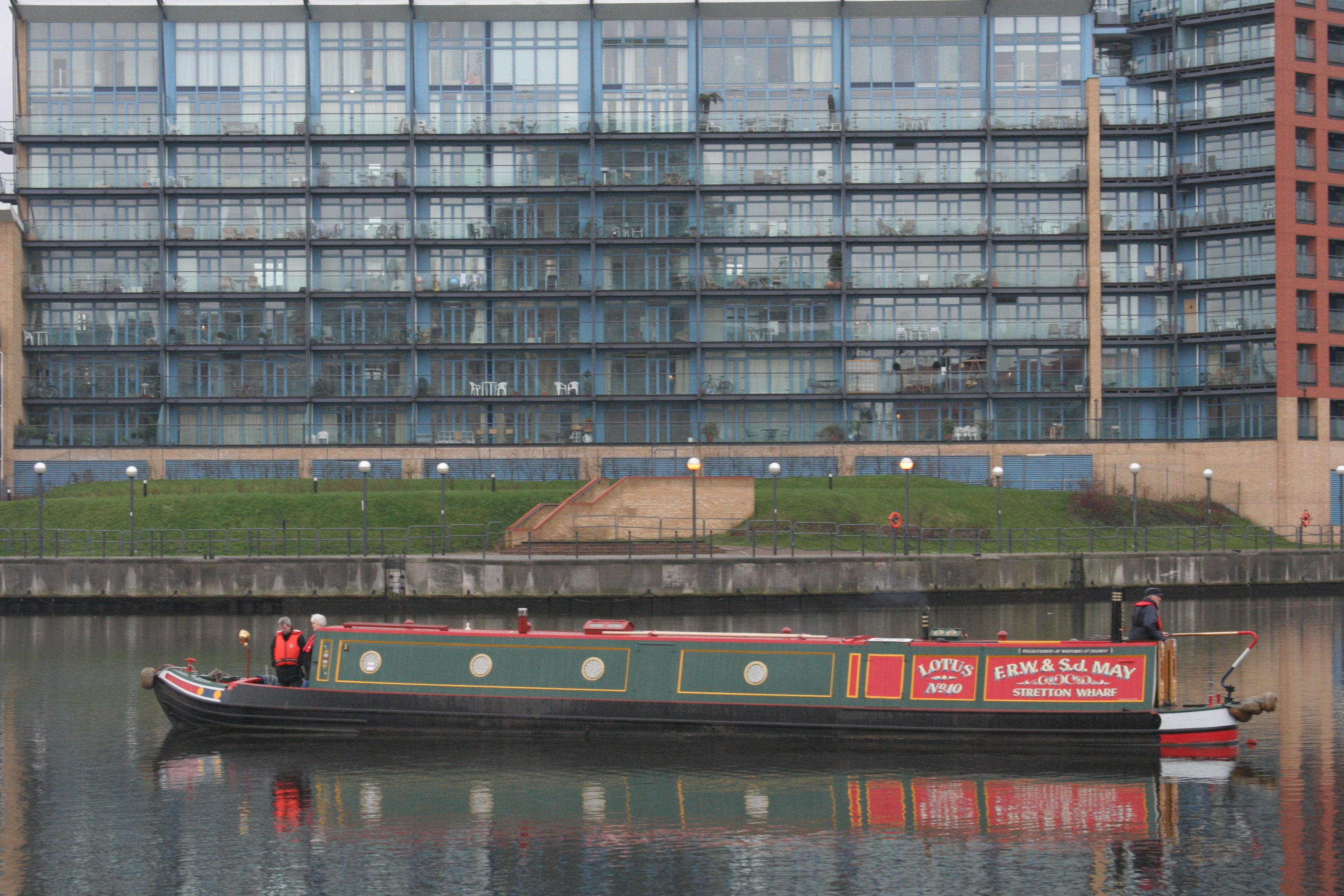 Dockside warehouses have been replaced by more modern buildings