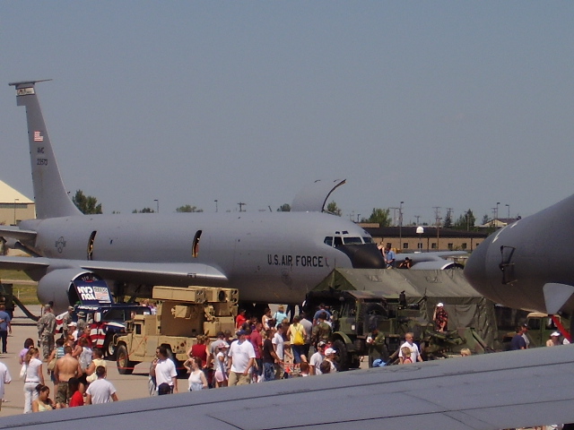 All of these shots are from the bleachers in between flying demos... Joan and I saw a stealth bomber as we came near the base.