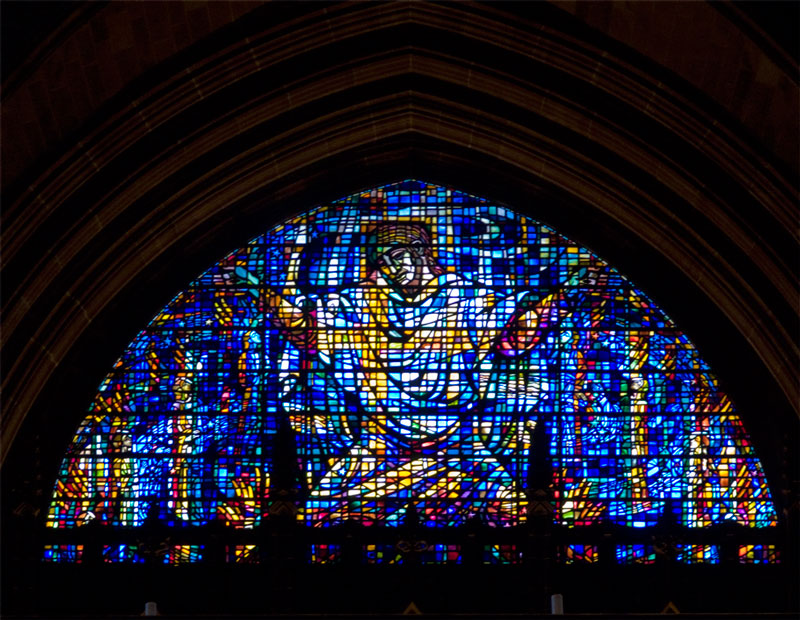 Top portion of the West window in Liverpool Cathedral