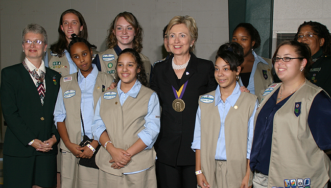 GSA local troup with Senator Clinton