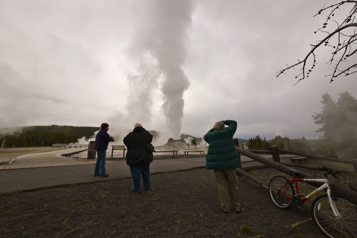 Geyser shooters, Yellowstone National Park, Wyoming, 2010