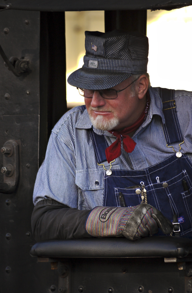 Engineer, Durango and Silverton Railroad, Durango, Colorado, 2010