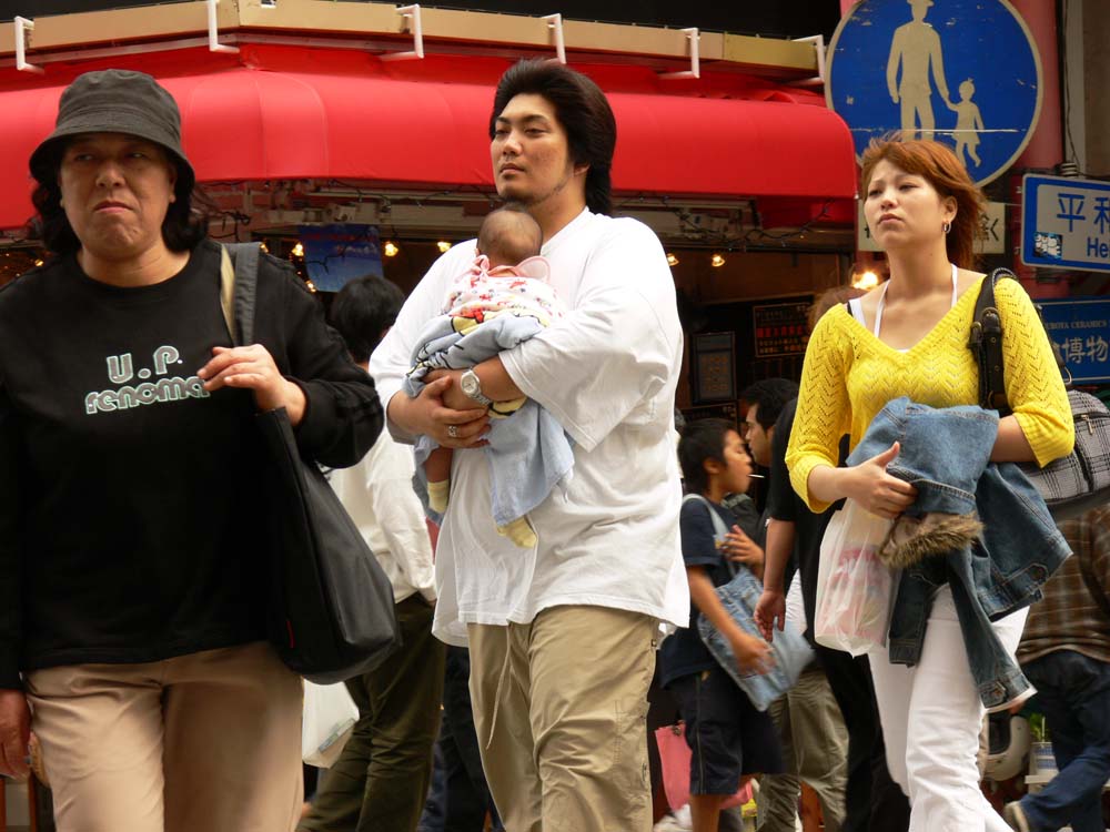 Crossing Kokusai-dori, Naha, Okinawa, Japan, 2006