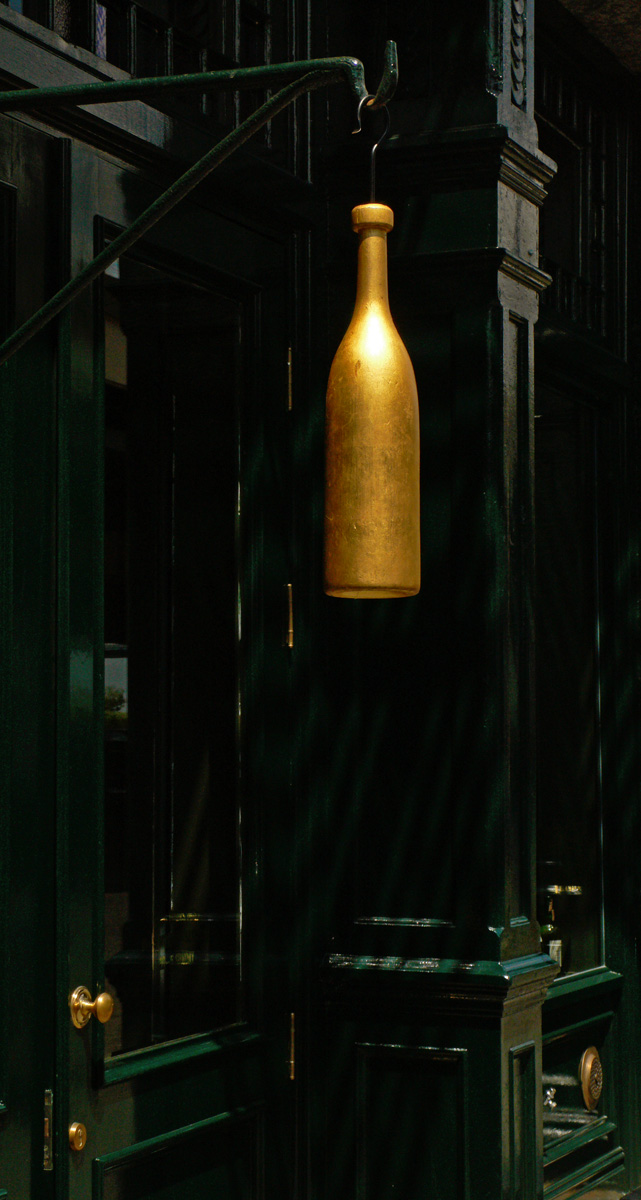 Golden bottle, South Street, New York City, 2006