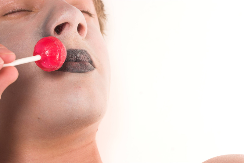 Model, Makeup and Lollipop