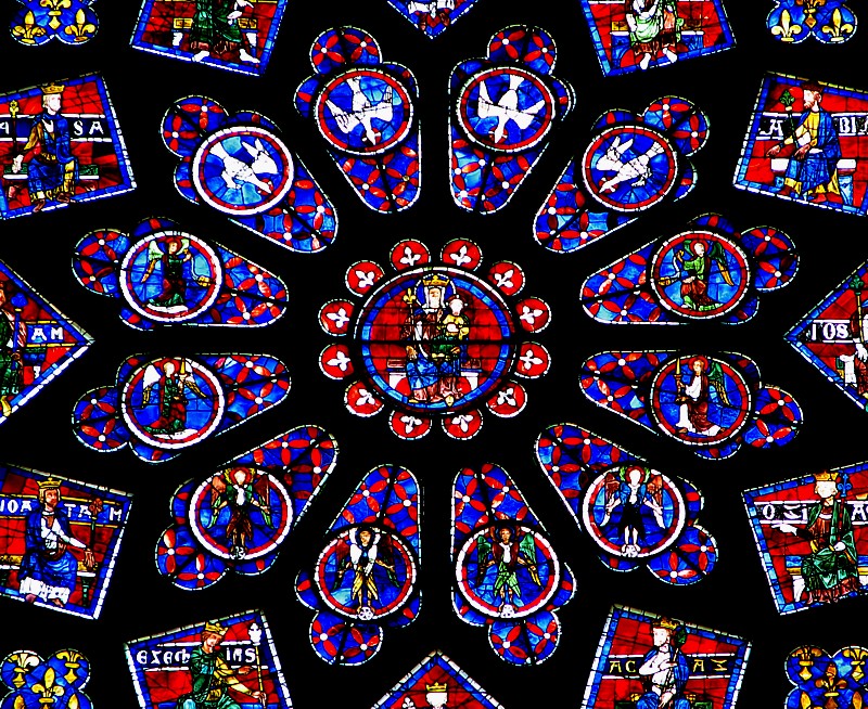 Chartres , partie centrale d'une rosace