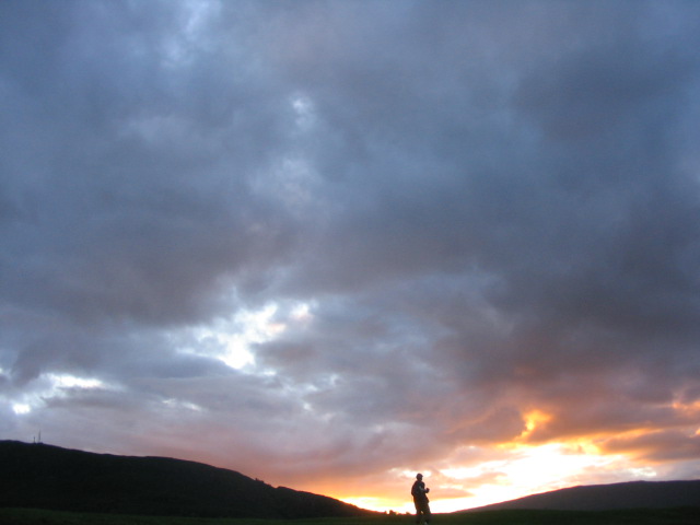 Walking the sunset  (Scotland)