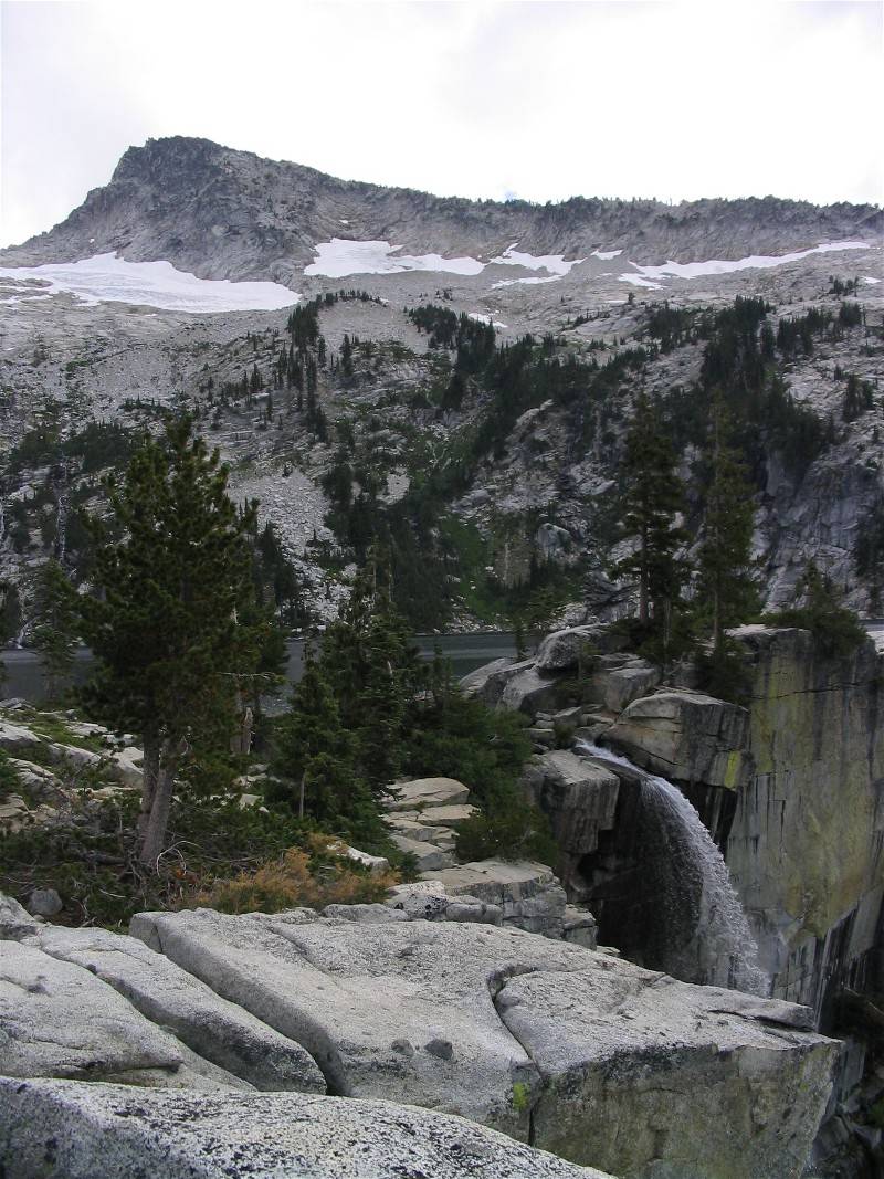 Waterfall that drains Grizzly lake, not a great photo