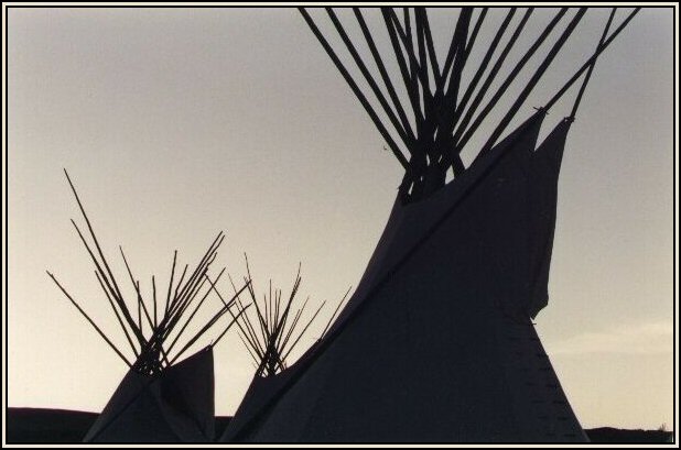 Tipis at Dusk