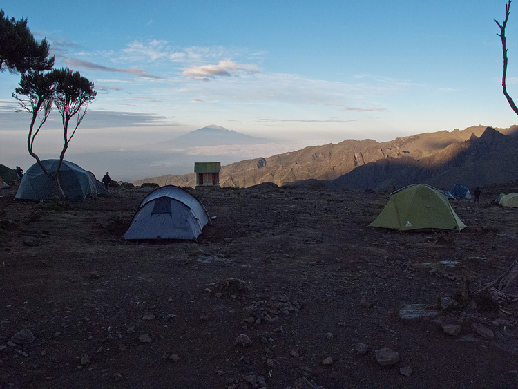 The view from my tent in the morning