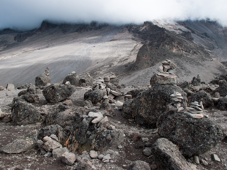 Tourists add to these rocks each day