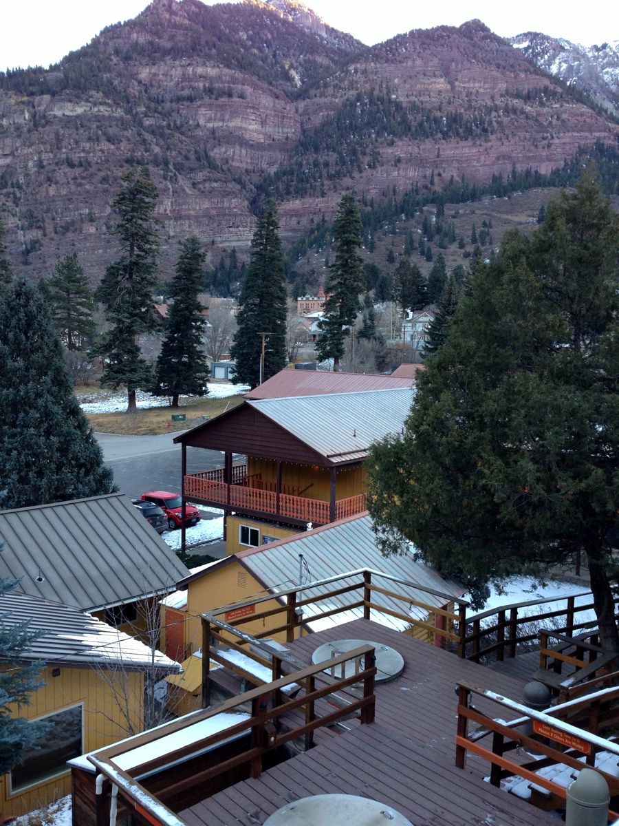 Natural hot tubs at the lodge.  No sulfur, cool! 