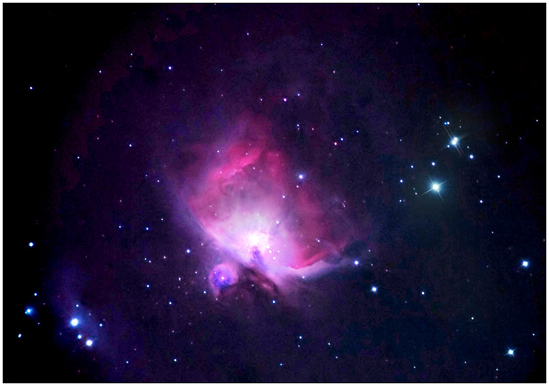 M42 Great Orion Nebula -  15 x 3 minute & 12 x 1 minute  exposures, unmodded 300D @1600 ISO. 15 x 3 minute darks (Guided)