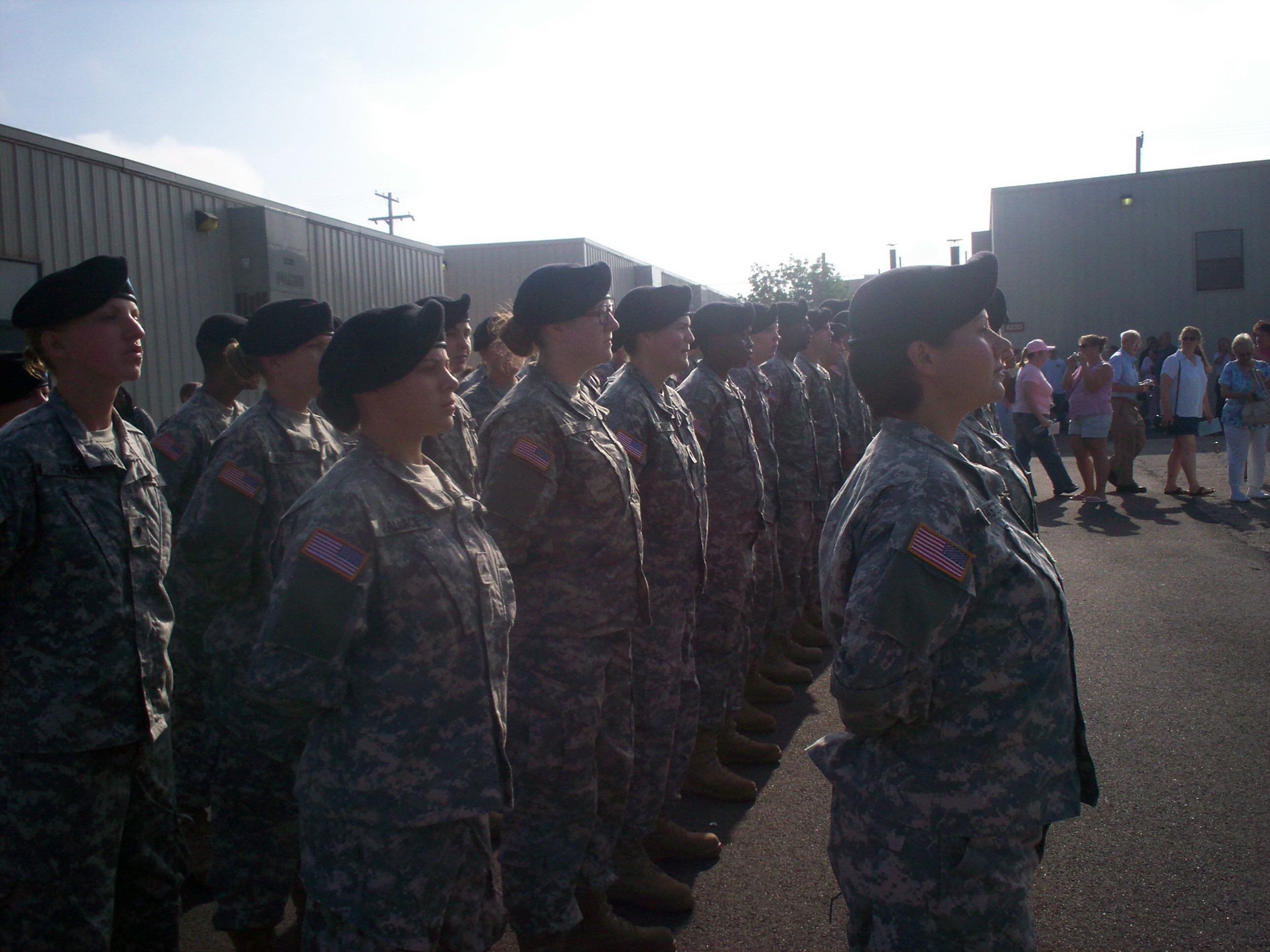 Standing in formation on family day