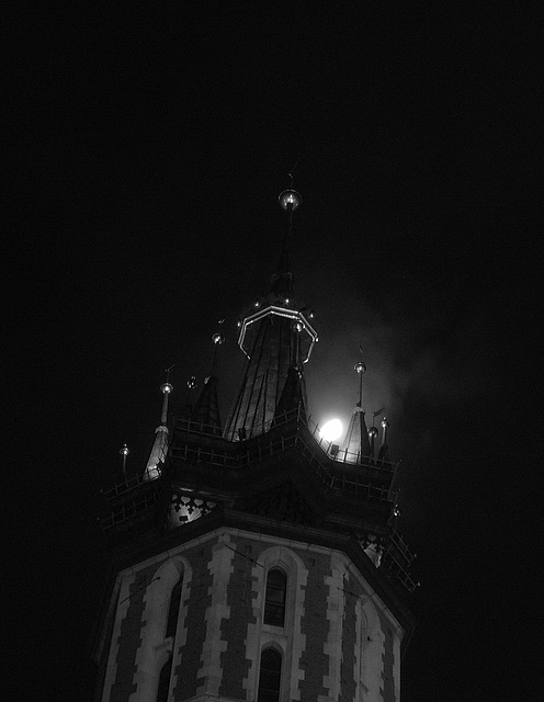 Moon rising over St Marys Church