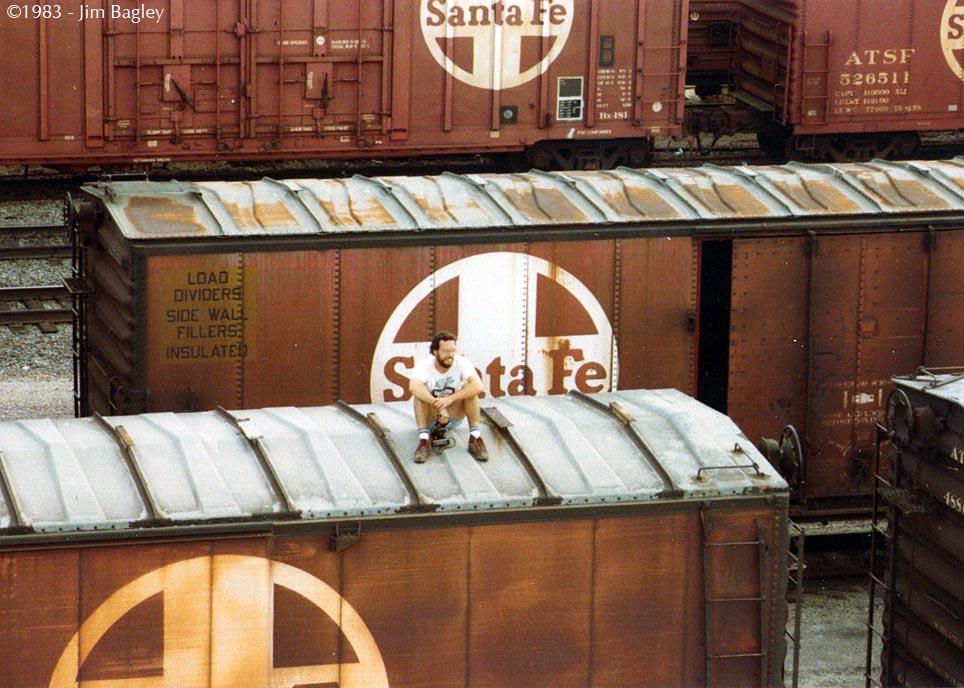 On top of a box car