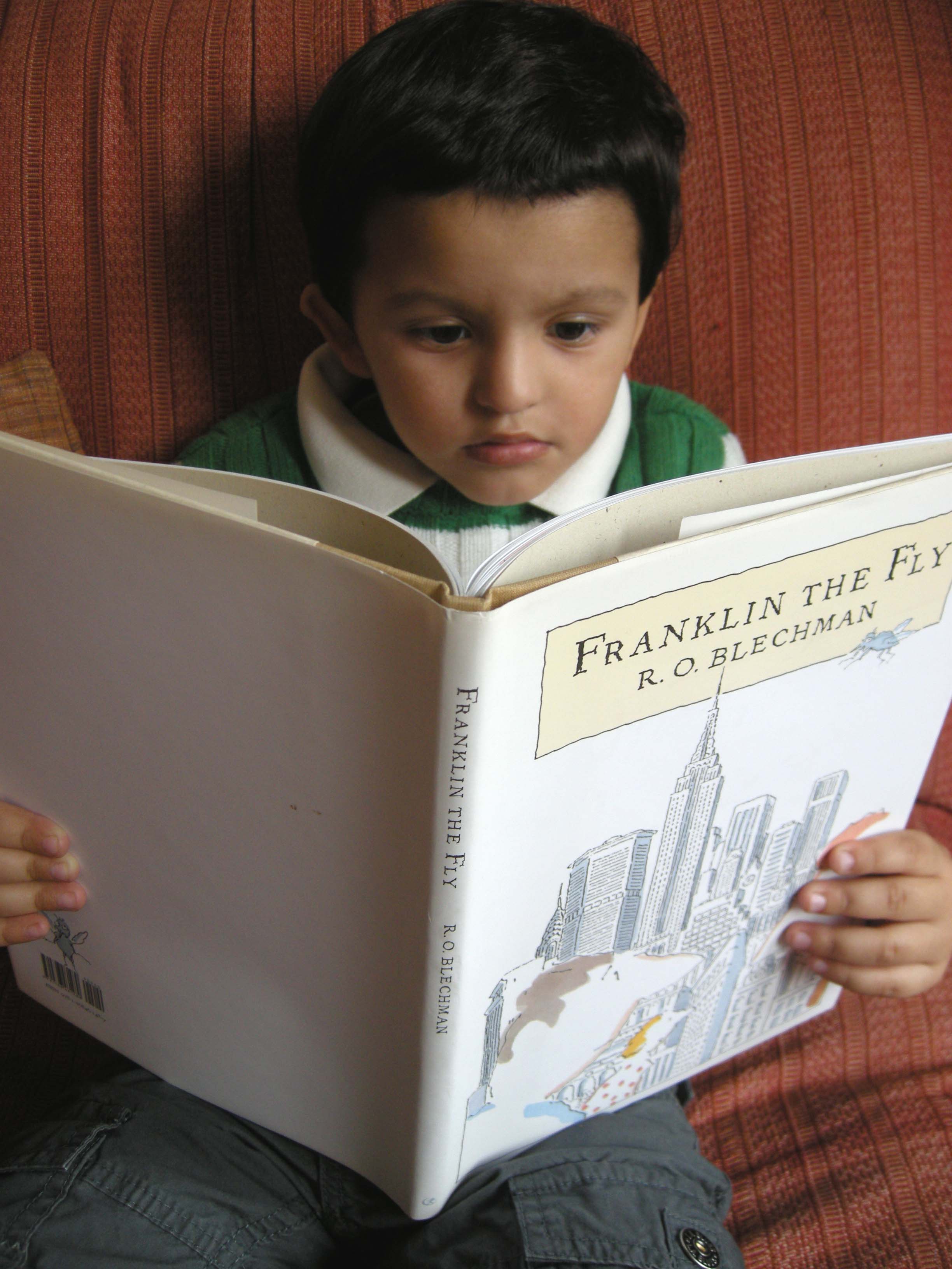 Rahil reading Franklin the Fly
