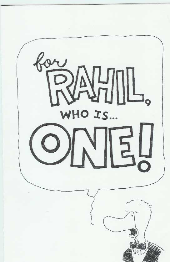 Brendans birthday card for Rahil (cover)