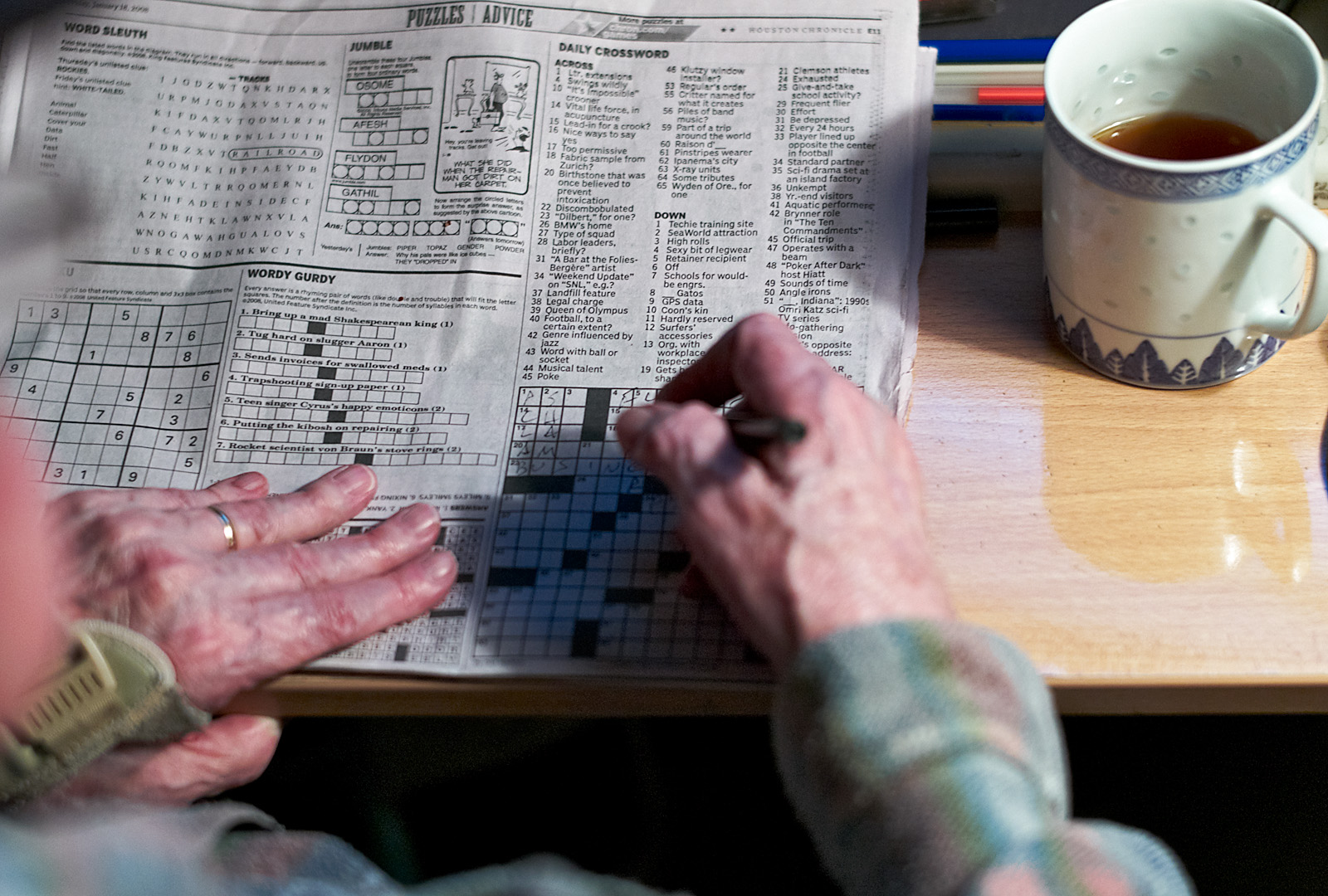working a crossword