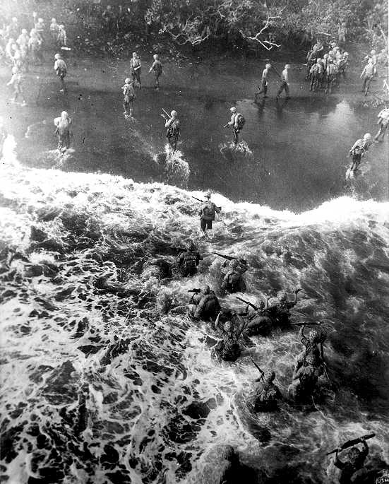 Wading ashore at Cape Gloucester