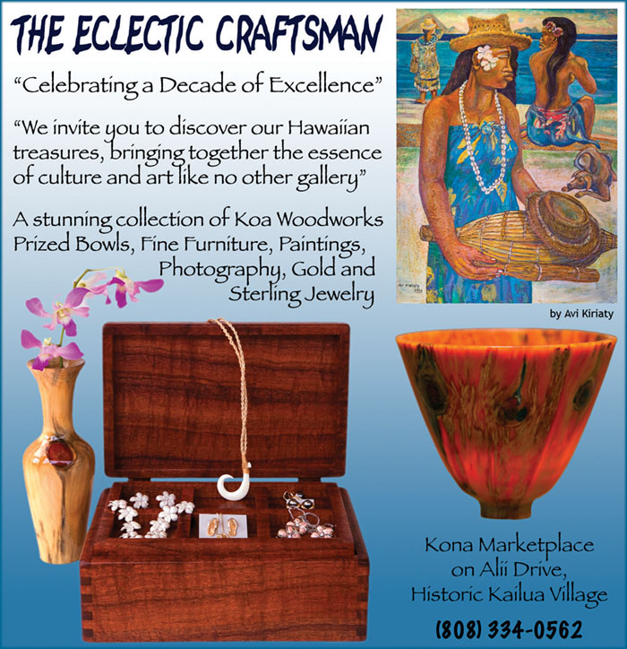 Brochure ad for the Eclectic Craftsman, Kona, Hawaii