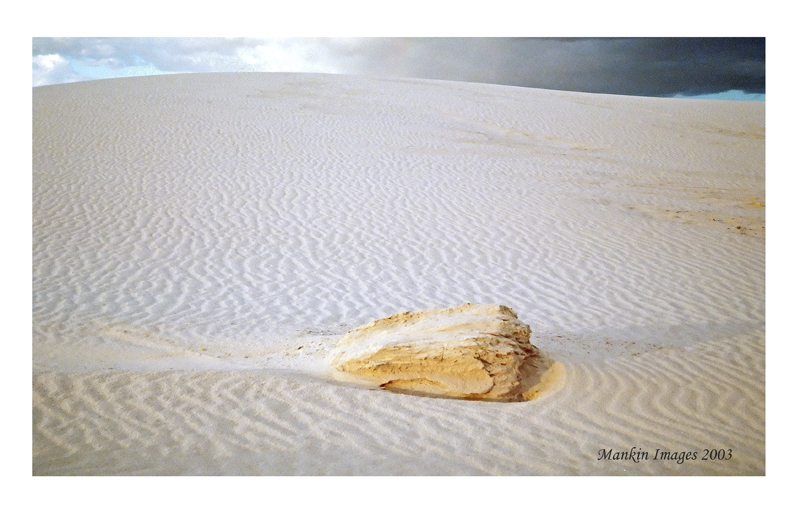 Stone in late light, White Sands, NM