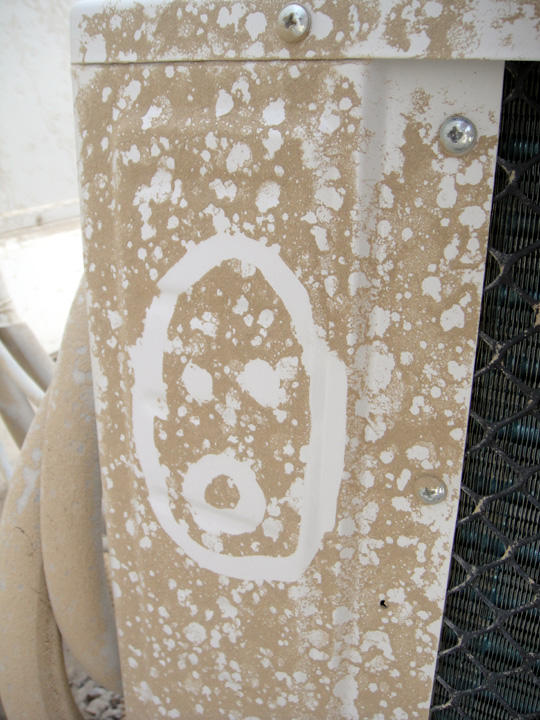 Dust splatter on Air Con unit