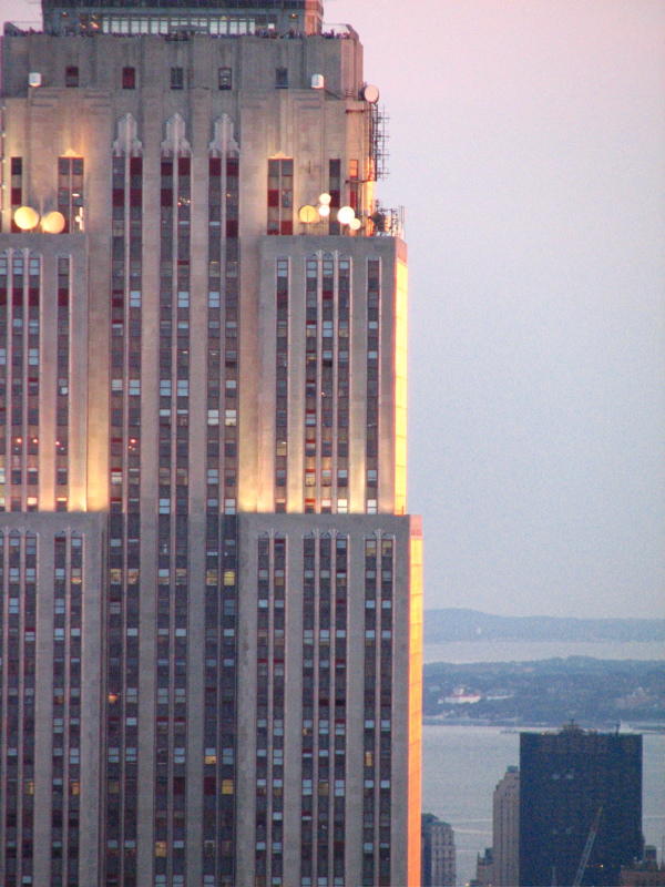 trying to get the sunlight reflecting off of the side of the empire state building