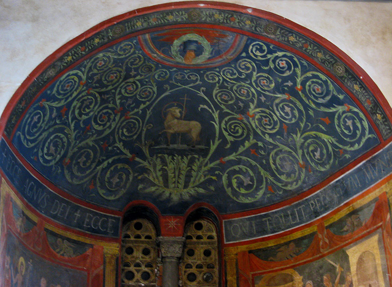 Chapel Ceiling Fresco with Vines and Lamb Santa Maria in Cosmedin0184