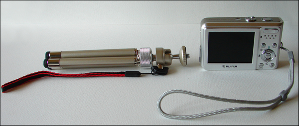 Fuji F30 with Mini Tripod