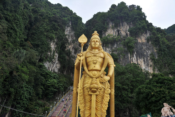 Murugan in front of the Batu Caves